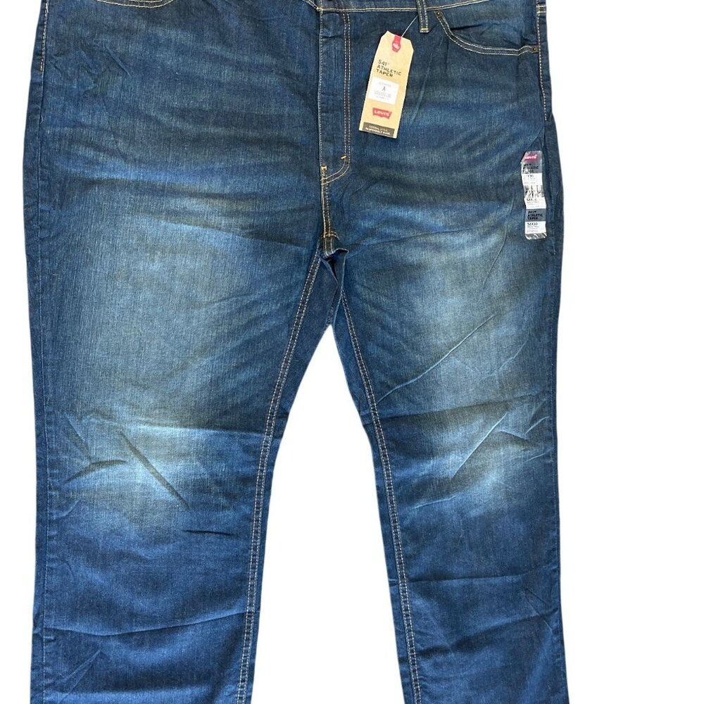 Levis Mens 541 Athletic Taper Jeans W52 L30 Dark Wash Denim 99% Cotton 1% Elasta
